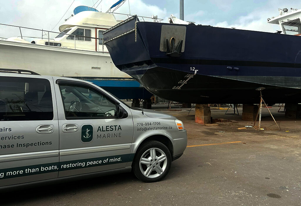 mobile marine service Vancouver — mobile mechanic van at marina lot mobile service vancouver mobile van mechanic