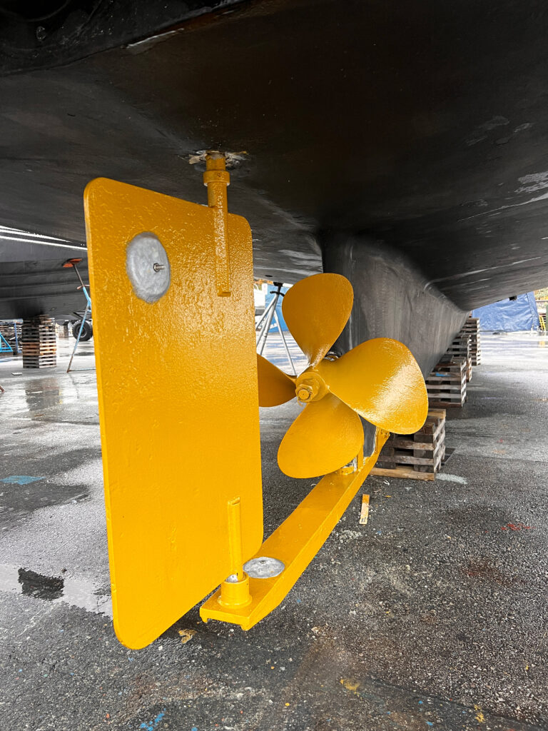 completed PellerClean propeller coating application with glossy finish